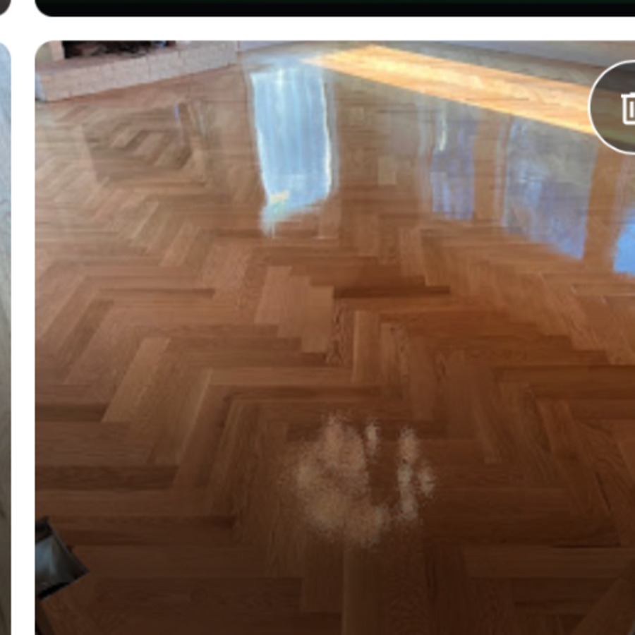 Glossy restored parquet floor